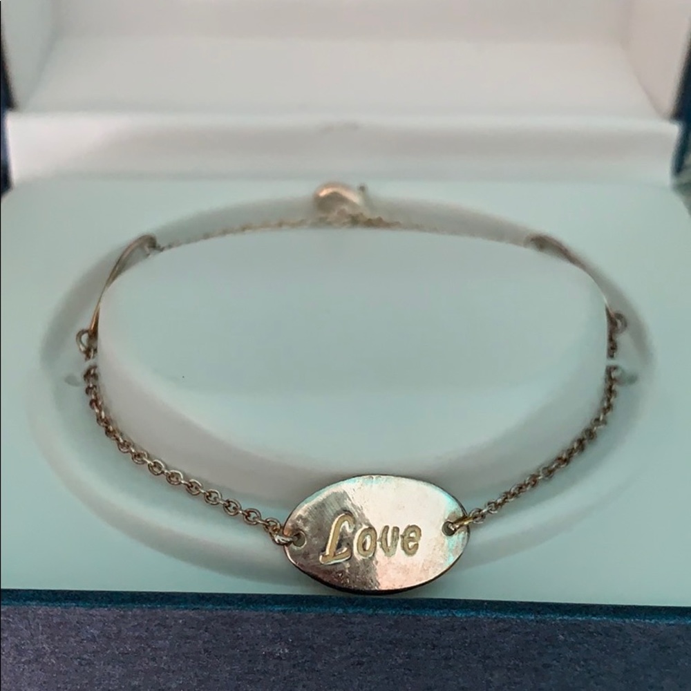 NWOT Pure Silver Plated Bracelet Live Laugh Love